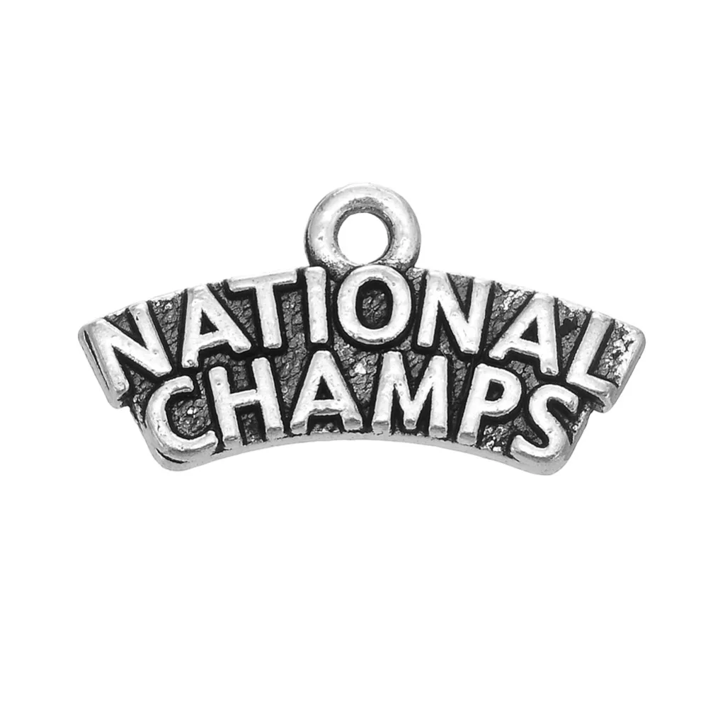 

new arrival NATIONAL CHAMPS silver toned word charms