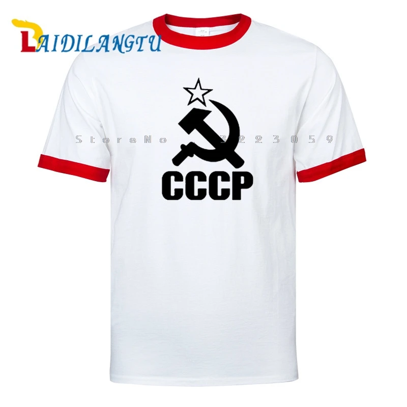 Хлопковые футболки топы с принтом Советского Союза КГБ мужские рукавами реглан