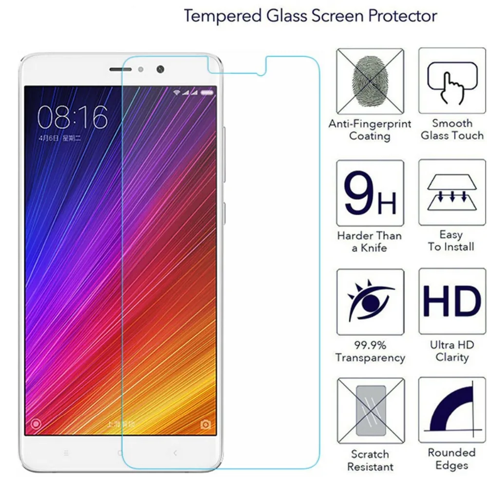 2 шт. 2.5D HD закаленное стекло es для Xiaomi Mi 5S плюс 5 7 дюймов экран протектор ультра