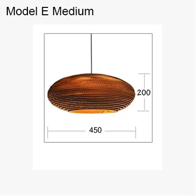 Model E Medium Креативная винтажная бумажная лампа-кулон соты, украшение для внутреннего бара, Освещение E27, держатель лампы 110-240 в - Цвет корпуса: Model E Medium