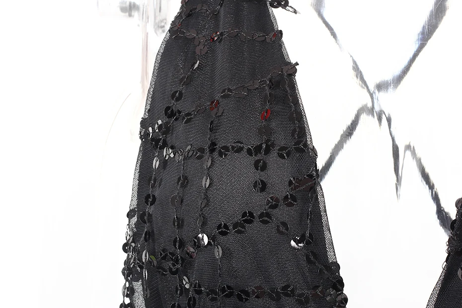 Women Party Dresses Summer New Fashion Sleeveless Deep V Neck Sequin Dress Women Black Spaghetti Strap Sexy Dress Backless