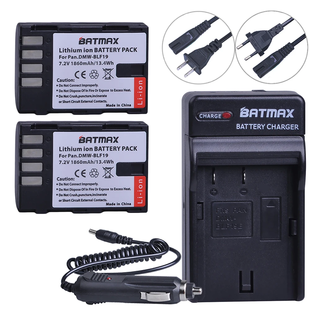 2Pcs DMW-BLF19 BLF19 BLF19E Battery +EU Wall Charger Kits for Panasonic Lumix DMC-GH3 DMC GH3 GH4 DMC-GH4 Camera Batteries | Электроника