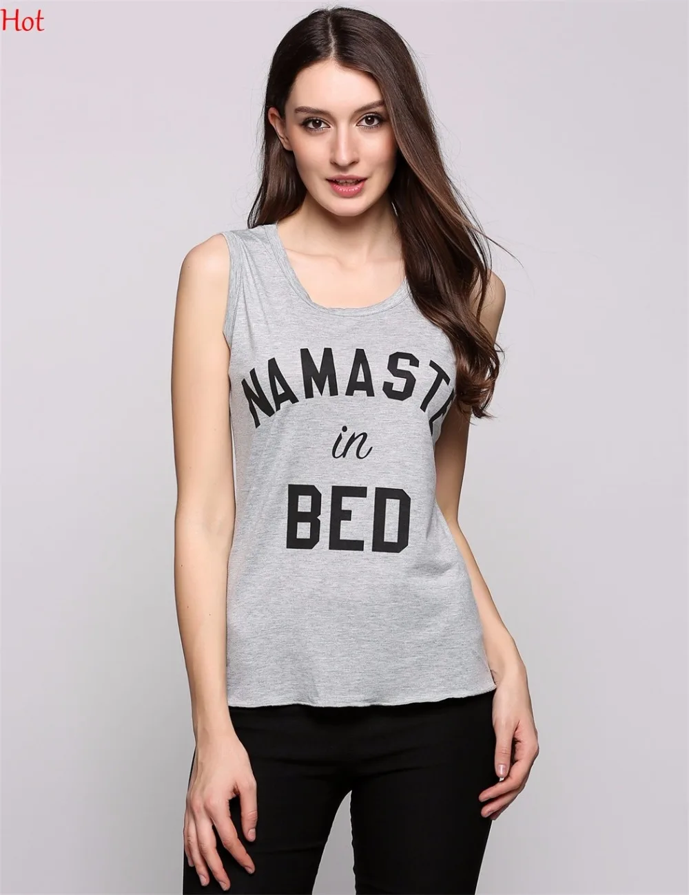 Летние сексуальные женские майки серые футболки с круглым вырезом и буквенным