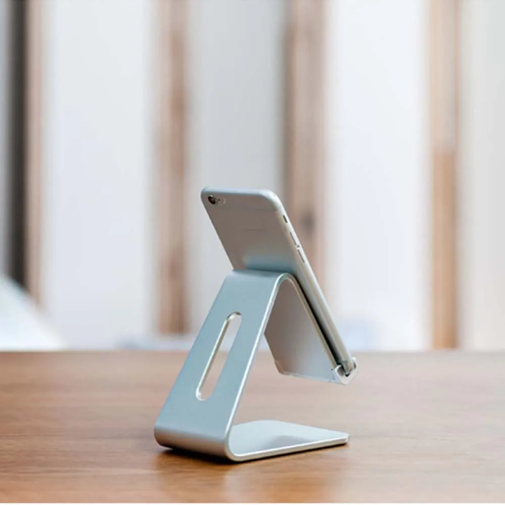Настольная подставка из серебристого алюминиевого сплава для мобильного