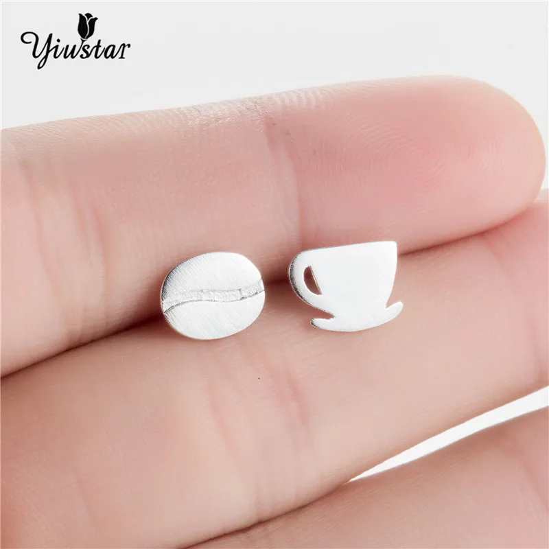 Yiustar модные Кофе CUP и Бин Серьги-гвоздики дети Для женщин jewelry дешевые уши стержня