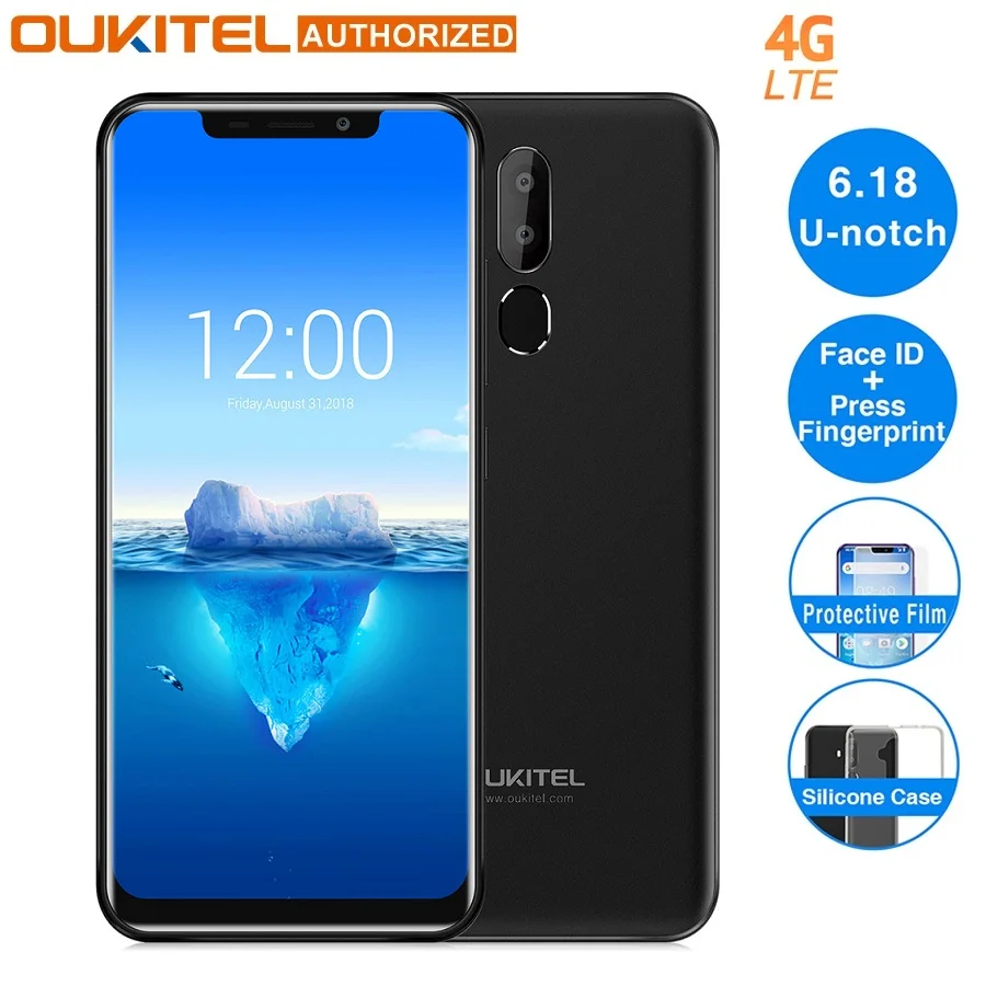 OUKITEL C12 Pro 6 18 дюймов 19:9 4G смартфон фаблет Android 8 1 четыре ядра 2 Гб ram 16 ГБ rom отпечаток
