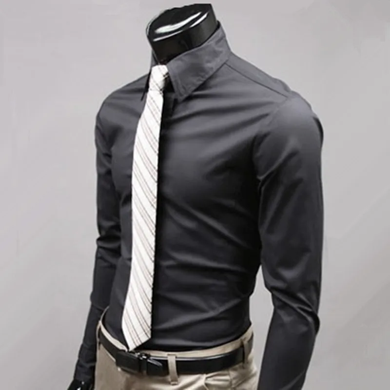 Рубашка мужская с длинным рукавом х/б есть большие размеры|brand men shirts|camisa masculinafashion