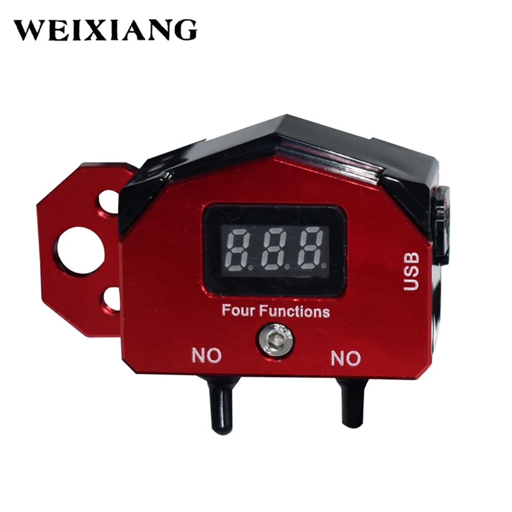 4 in 1 Motorcycle Handlebar Control ON OFF Push Button Switch With Voltage Displayer USB Charger For iPhone Cell Phone Mobiles|handlebar