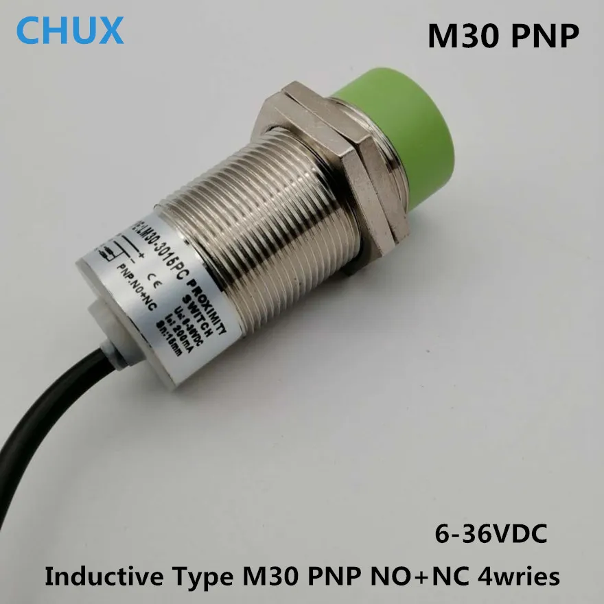Индуктивный цилиндрический переключатель датчика приближения M30 PNP NO + NC DC 6-36 в 4