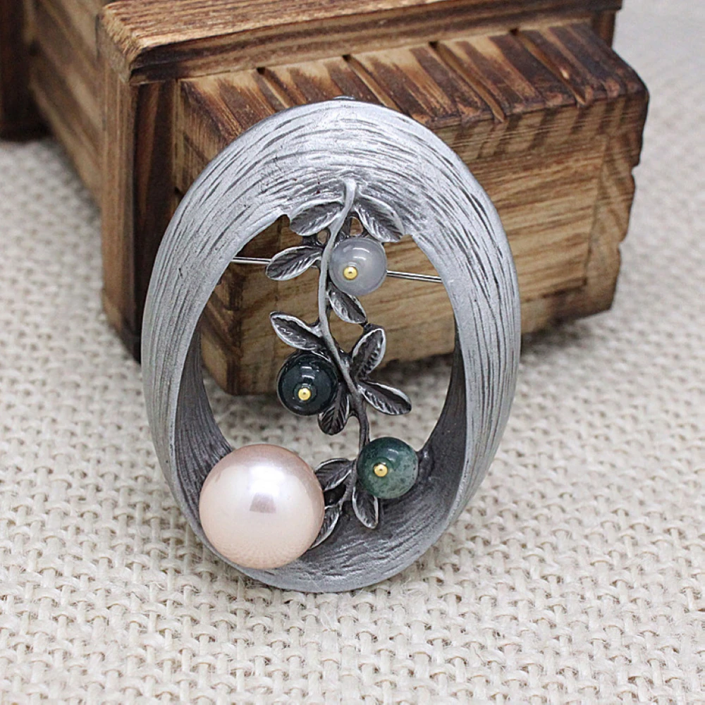 B037 в ретро-стиле модная популярная обувь женская жемчужная брошь овальной