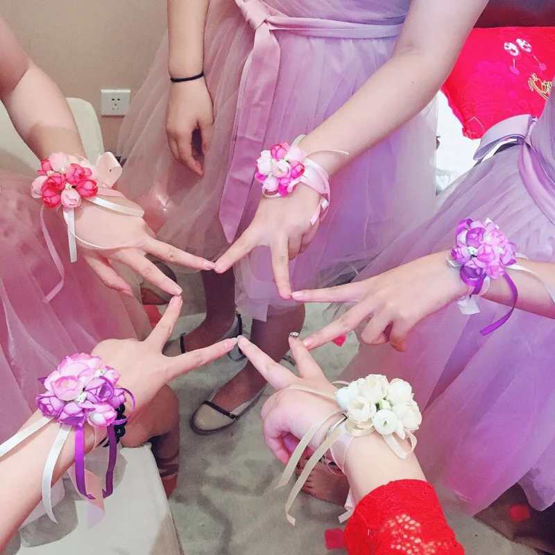 6 видов цветов бутоньерки сестры рука об руку цветы Искусственные Свадебные для