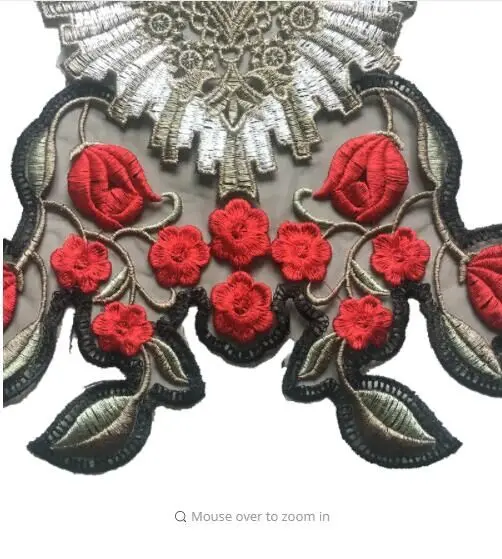 DDHeart Rose Embroidered Appliques Flower Patches for Clothes T-shirt DIY Decoration 31 x 26 cm Big Motif 1Piece | Дом и сад