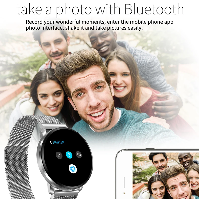 Blood Pressure Waterproof Watch IP67 Sport Men Smart watch Heart Rate Remote Photo Music Bracelet Band pk mi band4 n58 y9 | Электроника