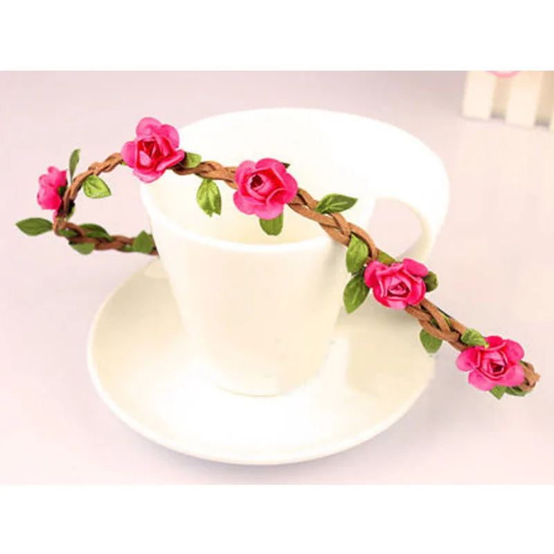 Модная женская повязка на голову в стиле бохо Цветочная корона ручная работа