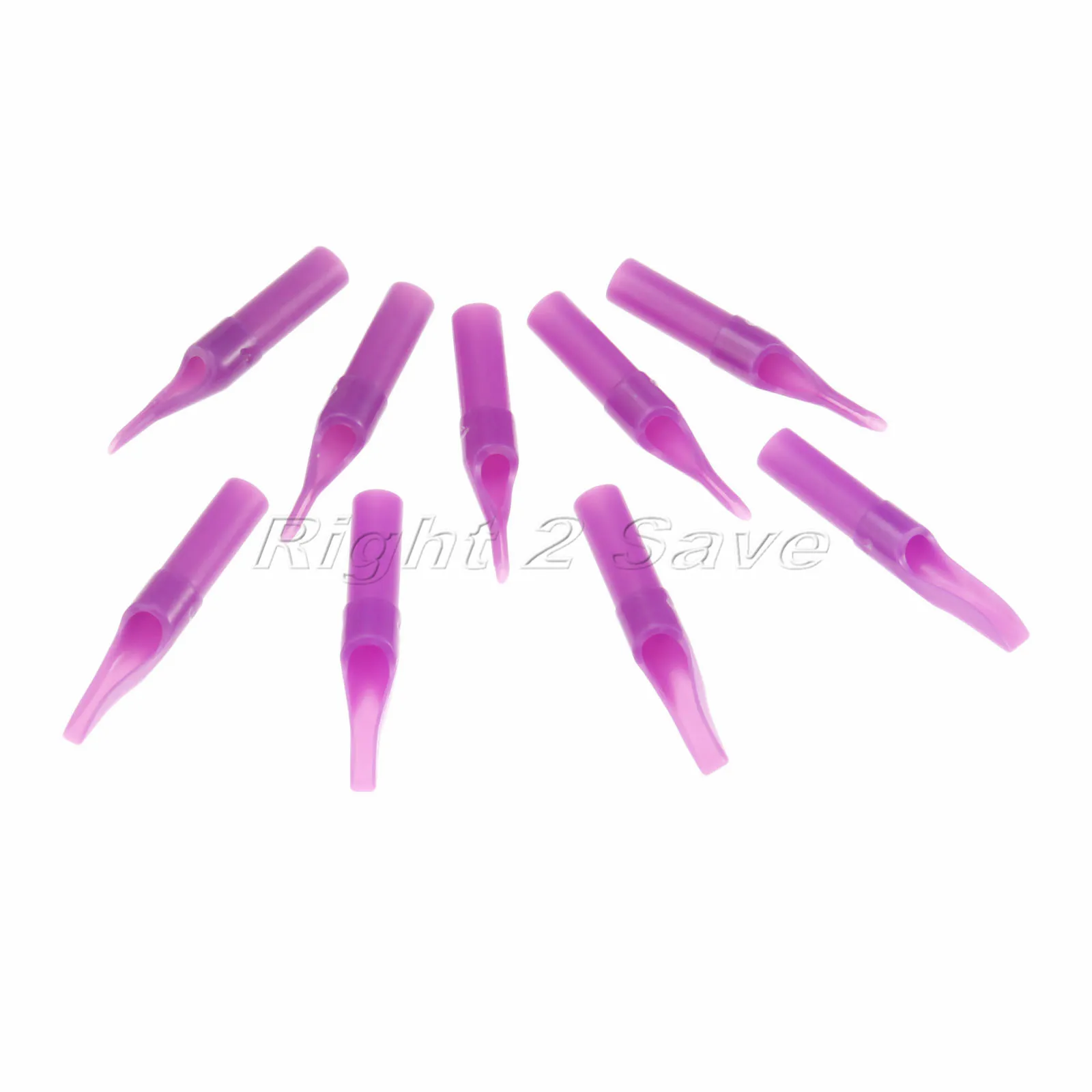 

50pcs Tattoo Needle Tip Disposable Cap Nozzles Tube Purple Plastic sterilized Round Flat Mouth 3R 5R 7R 9R 11R 5F 7F 9F 11F