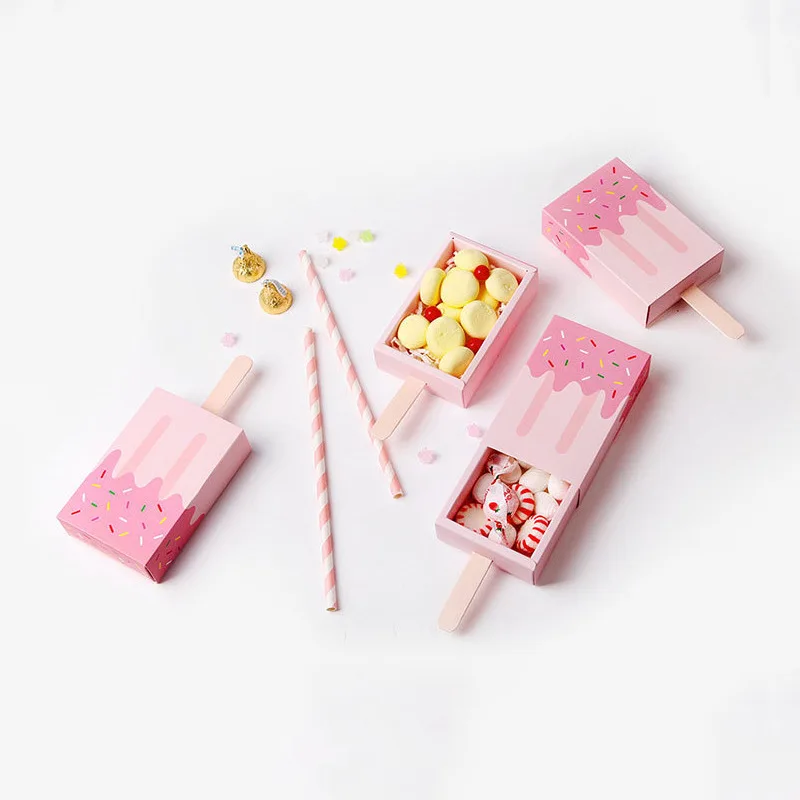 Коробка конфет Icecream в форме мультфильма выдвижной поднос из крафт бумаги коробка