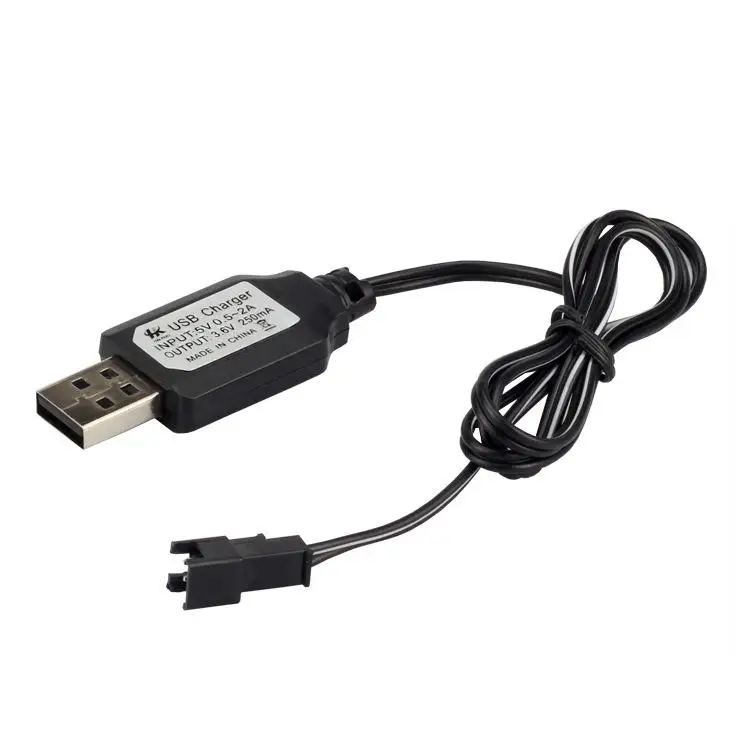YUKALA 3.6V 4.8V 6.0V 7.2V 9.6V Ni-CD/Ni-MH rechargeable battery USB charger/USB charging cable with SM/JST/TAMIYA Plug 2pcs images - 6