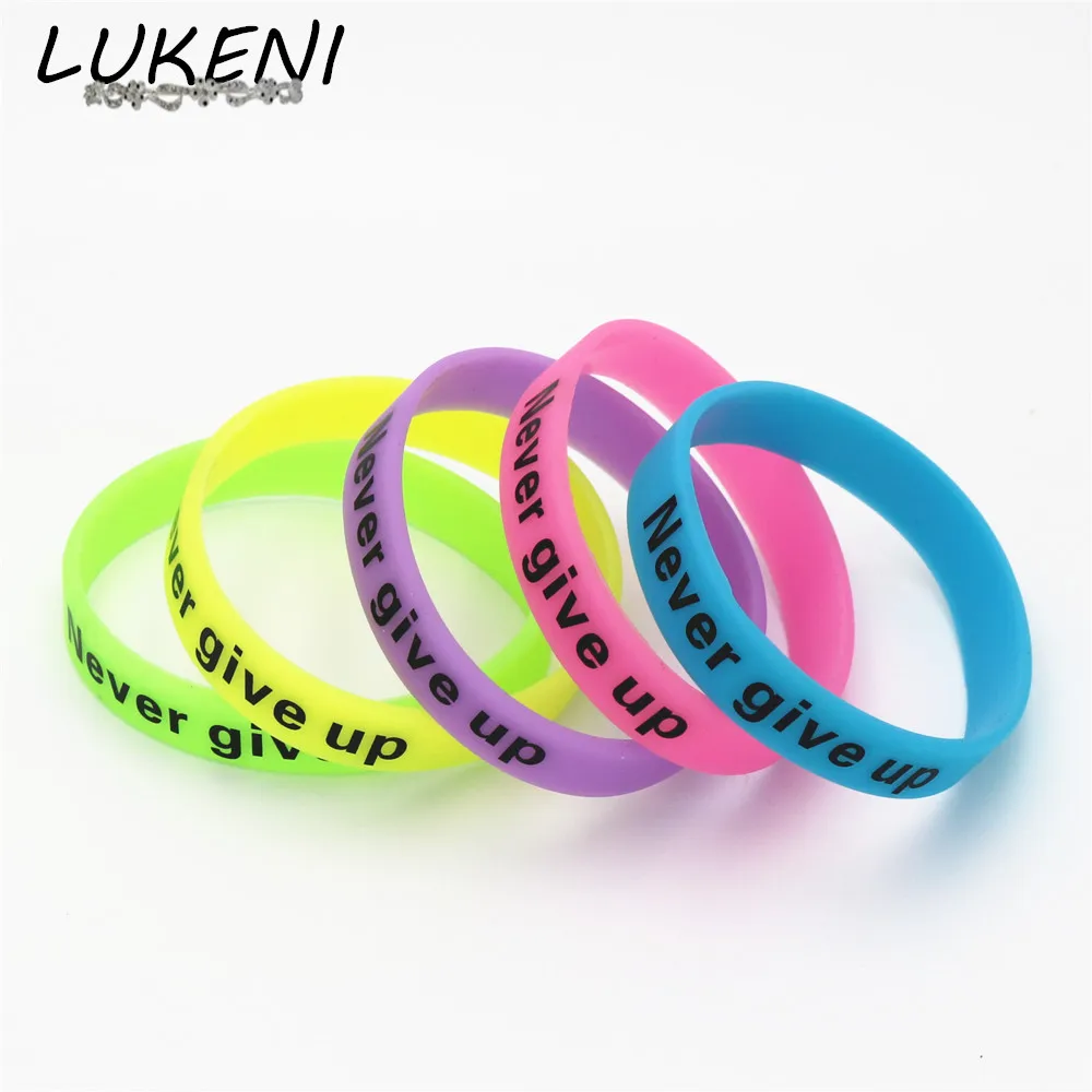 LUKENI 5 шт. никогда не сдавайся светящийся браслет Мужчины Женщины Мотивационная