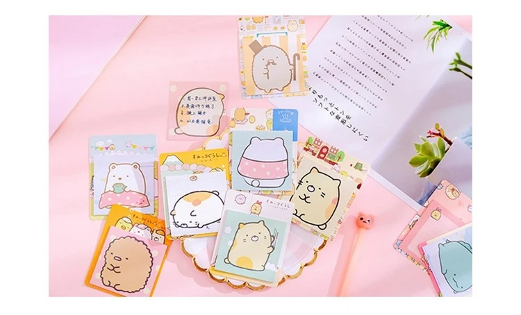 Kawaii Сумико гураши липкие Примечания школьная Памятка коврик милые канцелярские принадлежности планировщик студента DIY N Times блокнот Papeleria Escolar