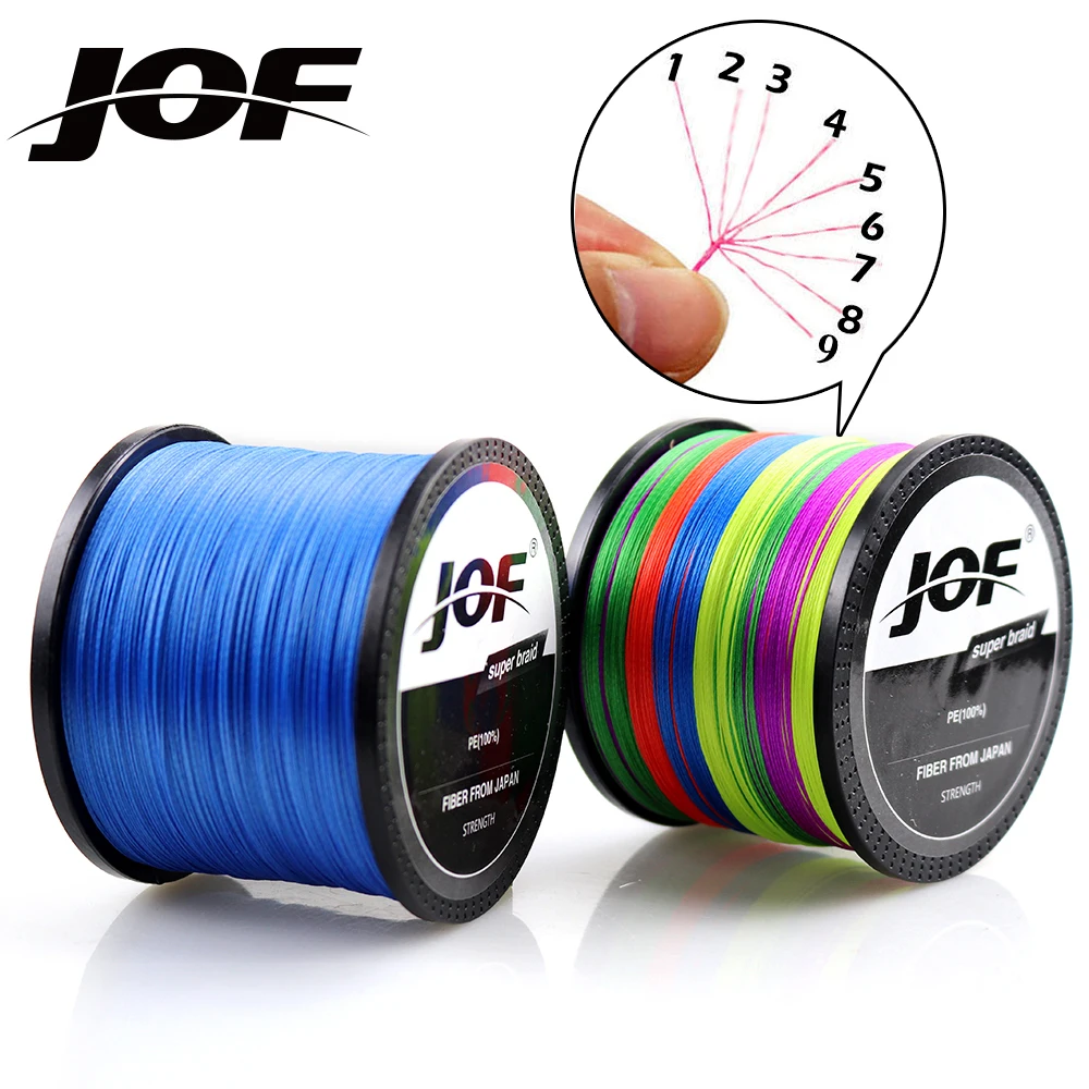 JOF Новые 9 прядей плетеные 500 м/547YD леска супер сильная PE 20LB 108LB плетеная рыболовная