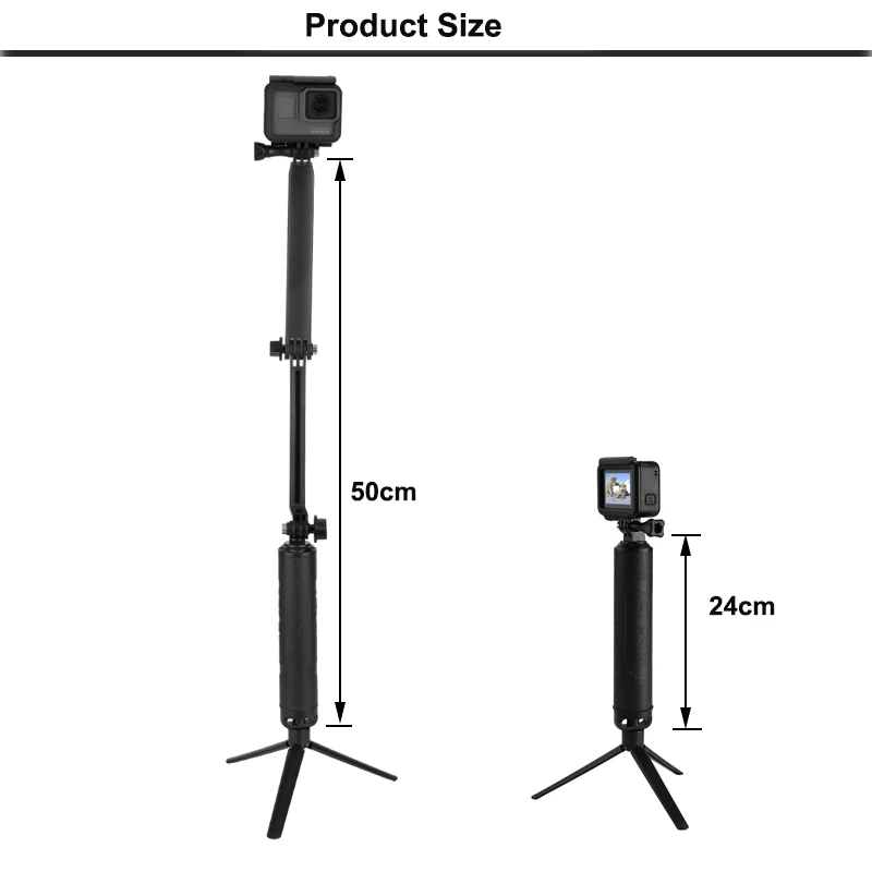 Телескопическая ручка для серфинга 3 сторонний штатив селфи палка монопод GoPro hero 7