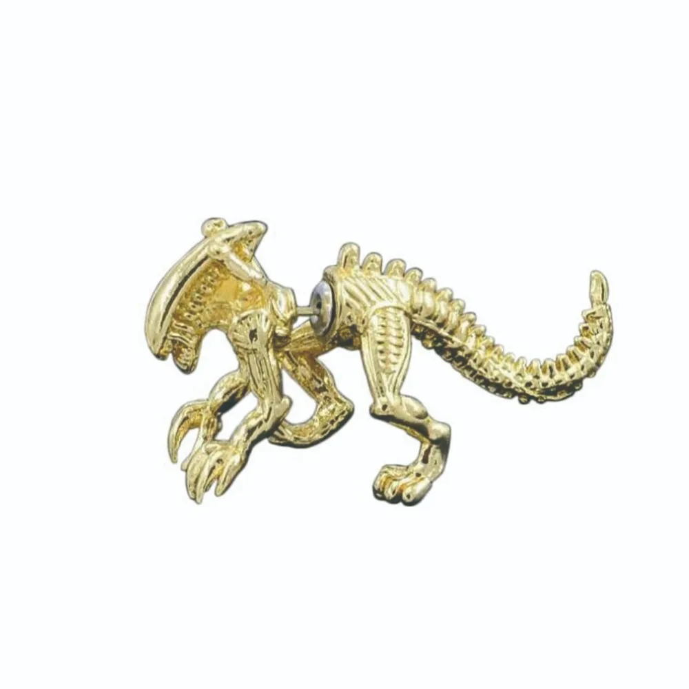 1 Pcs Cool Punk Style Rock Temptation Alloy Dinosaur Dragon Ear Cuff Wrap Earrings Piercing #289832 | Украшения и аксессуары