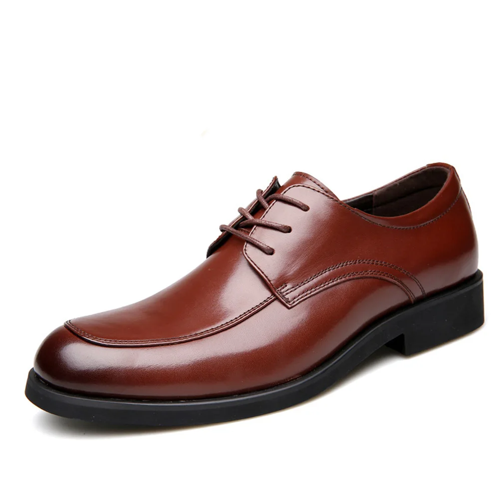 QFFAZ 2018 High Quality Genuine Leather Men's Oxfords Round Toe Lace up Platform British Designer Dress Wedding Flats Shoes | Обувь