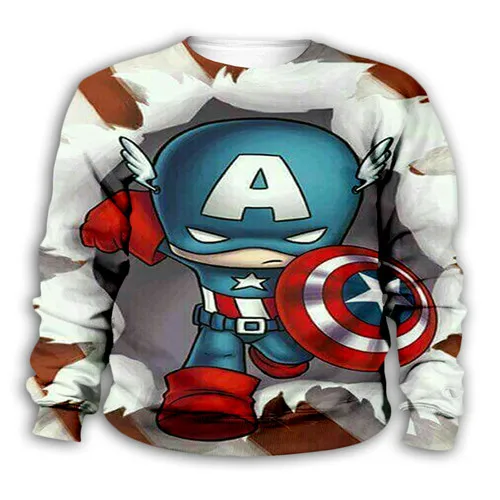 Kids sweatshirts Детский комплект Мстителей Marvel, толстовки с 3d принтом «Капитан Америка», толстовки с капюшоном, одежда для маленьких мальчиков и девочек с супергероями, осенние детские топы с капюшоном - Цвет: Kids sweatshirts