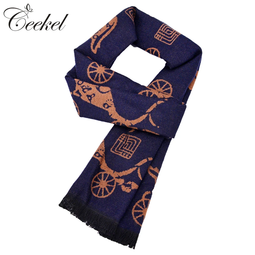 Китайский Стиль Старинные Перевозки Печатных Зимой Теплый Шарф 180 Длина 30 Ширина