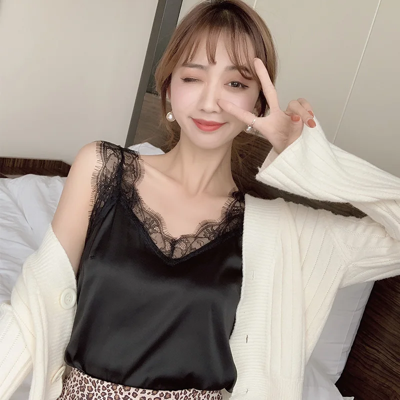 Кружевной топ на бретельках женский женские сексуальные короткие топы