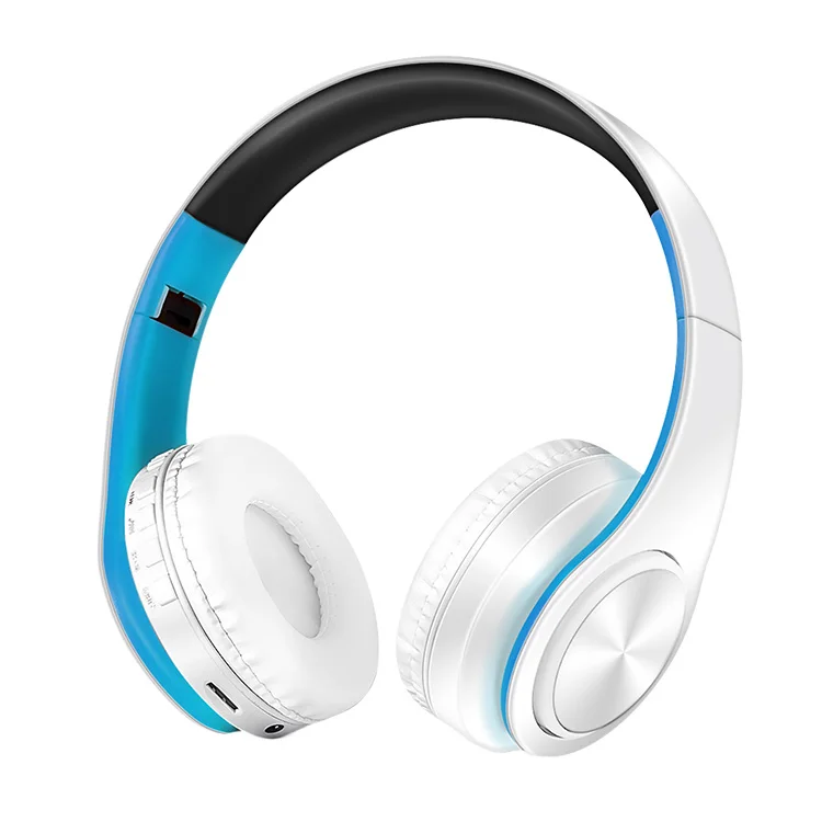 Новая стереогарнитура bluetooth наушники беспроводные bluetooth handfree универсальные для всех телефонов для iphone с микрофоном - Цвет: white blue