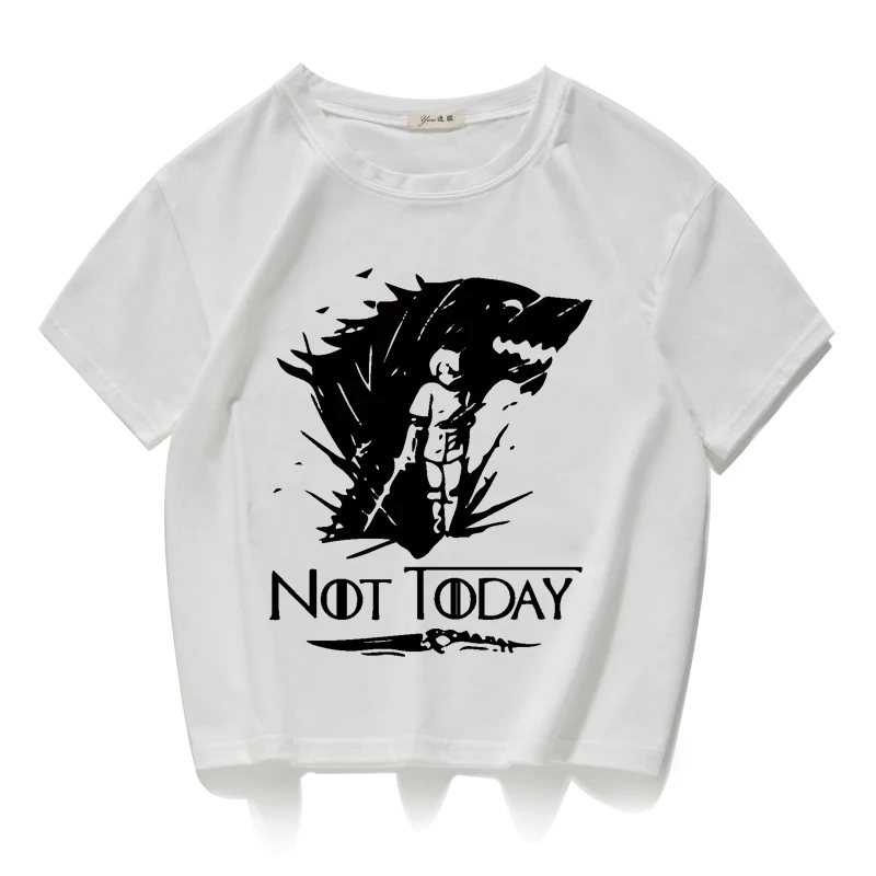 Женские футболки с надписью «NOT TODAY» и надписью «Arya Stark», повседневная короткая футболка из хлопка, летний укороченный топ