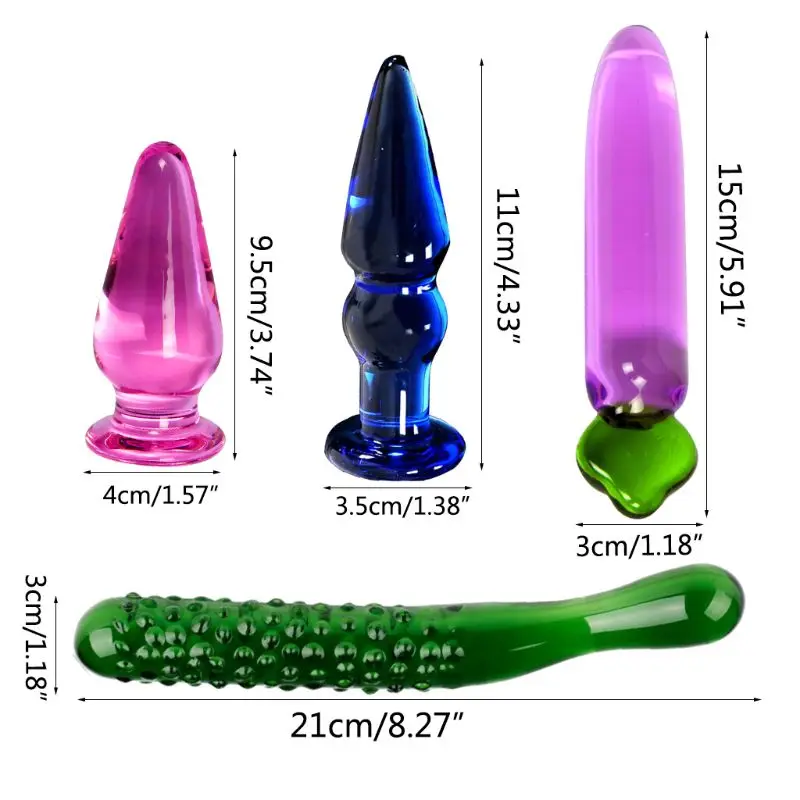 Стеклянный большой Анальная пробка секс Любовные игры персональный массажер для