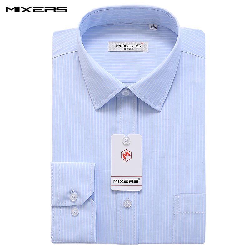 Новинка 2018 синяя полосатая Повседневная рубашка Мужская классическая мужская с