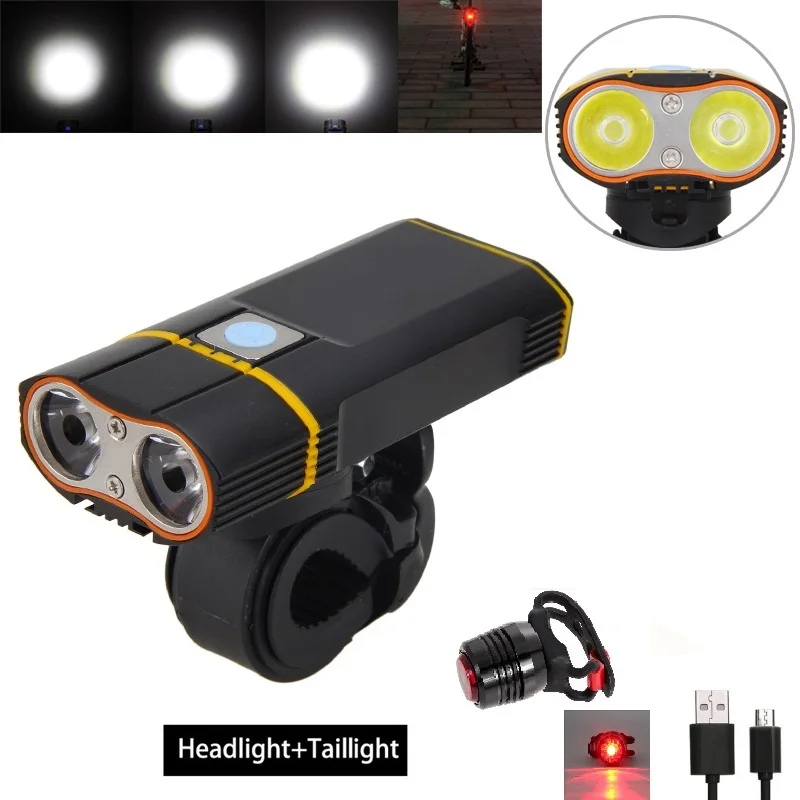 

USB Rechargeable Handlebar Headlight 6000LM Front Bike Light LED Lamp Bicycle Headlamp Cycling Torch Camping Flashlight