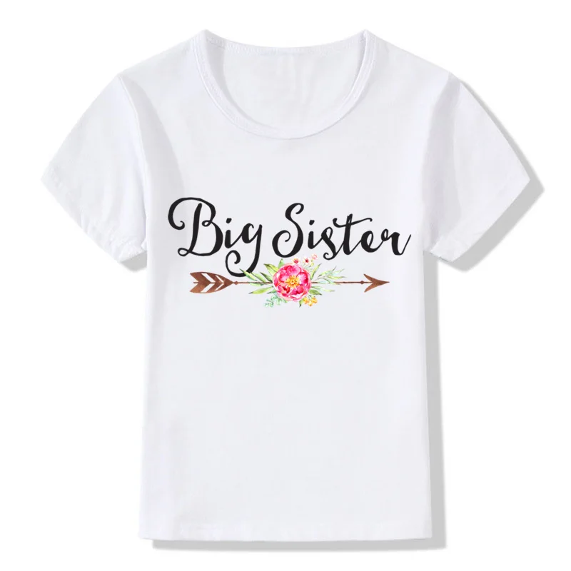 Коллекция года, Детская футболка с принтом «Big Sister» детские летние топы, одежда с единорогом для маленьких девочек детская одежда для маленьких и старших сестер HKP2182