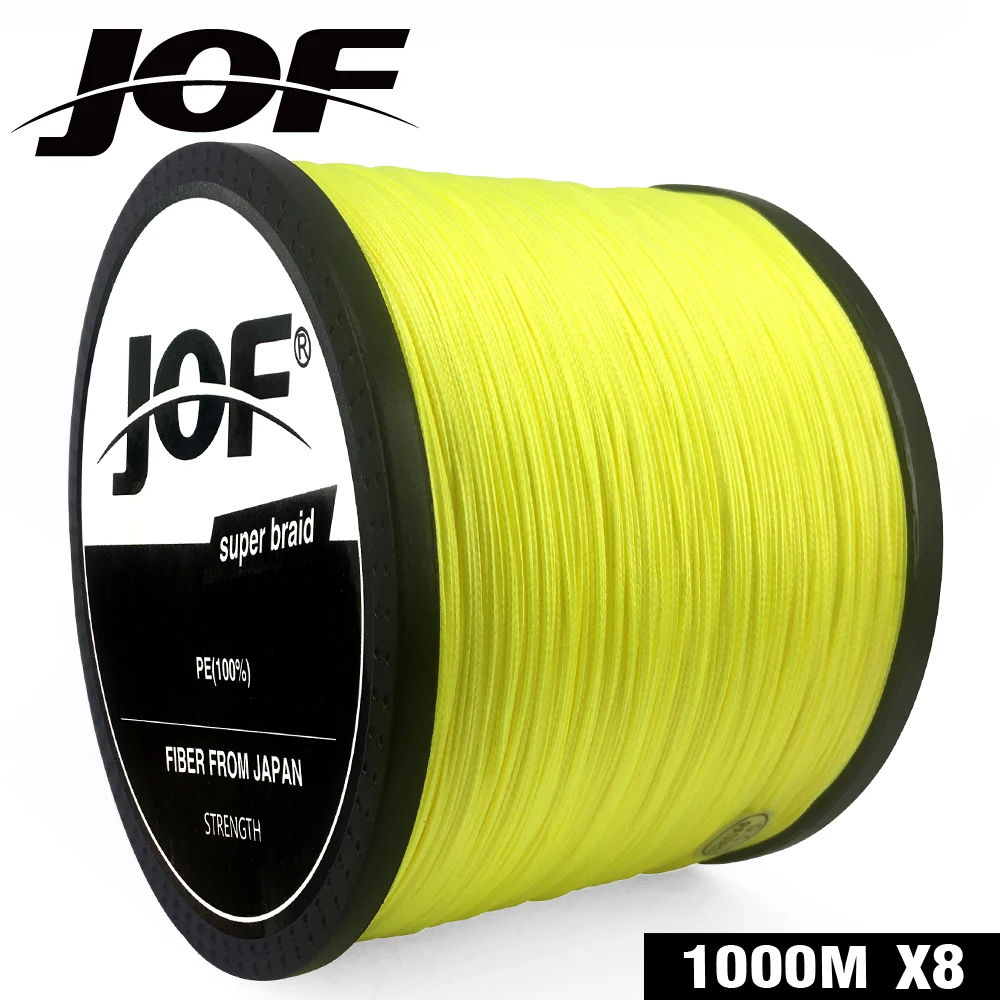 8-жильная рыболовная леска JOF 1000 м из 100% полиэтилена плетеная для ловли карпа 22-88LB