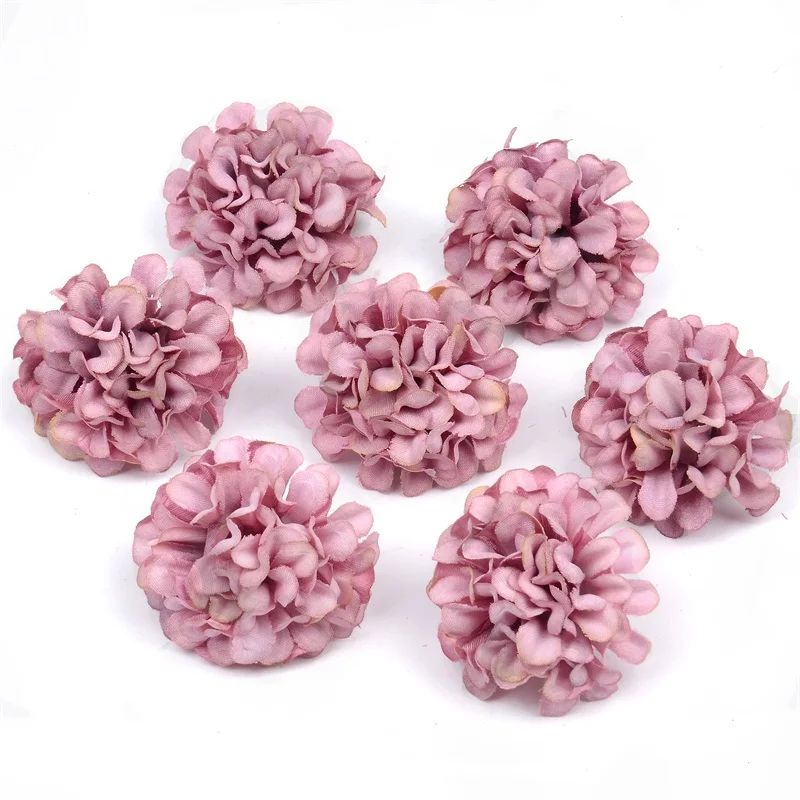 

100pcs/lot Cheap 4cm Artificial Flower Silk Chrysanthemum Head For Wedding Decoration DIY Wreath Scrapbooking craft Fake Flowers