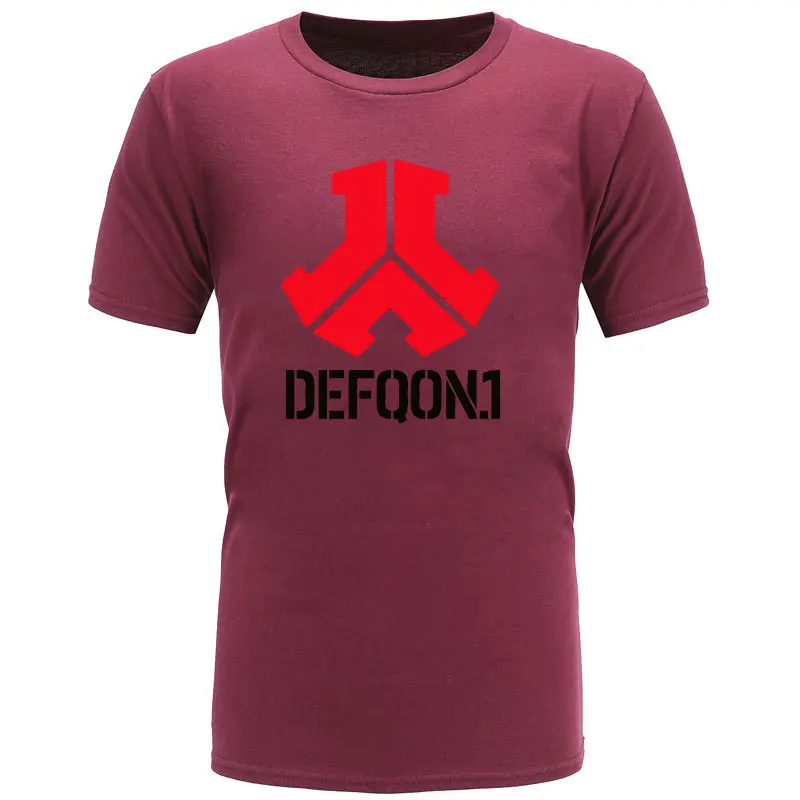 BAIJOE Новая Летняя мужская футболка Defqon 1 из чистого хлопка, дизайнерские футболки в стиле хип-хоп, мужские футболки с коротким рукавом, брендовая Повседневная футболка, Топ - Цвет: Red wine 1