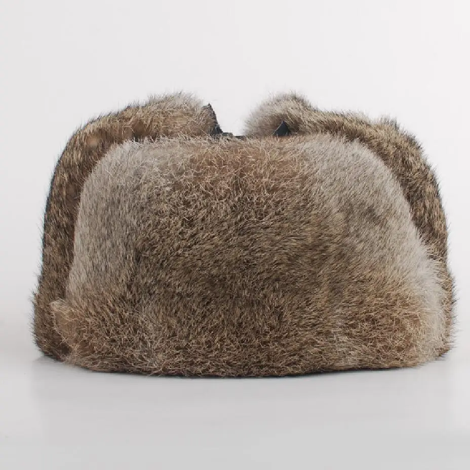 Высококачественные мужские зимние шапки из 100% натурального кроличьего меха