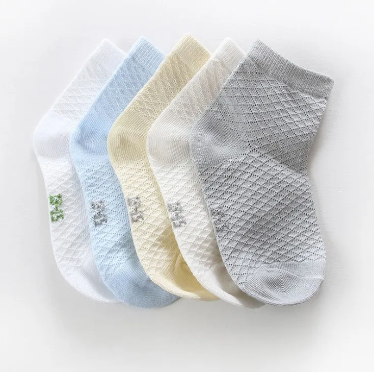 Носки унисекс для маленьких мальчиков и девочек Однотонные детские короткие