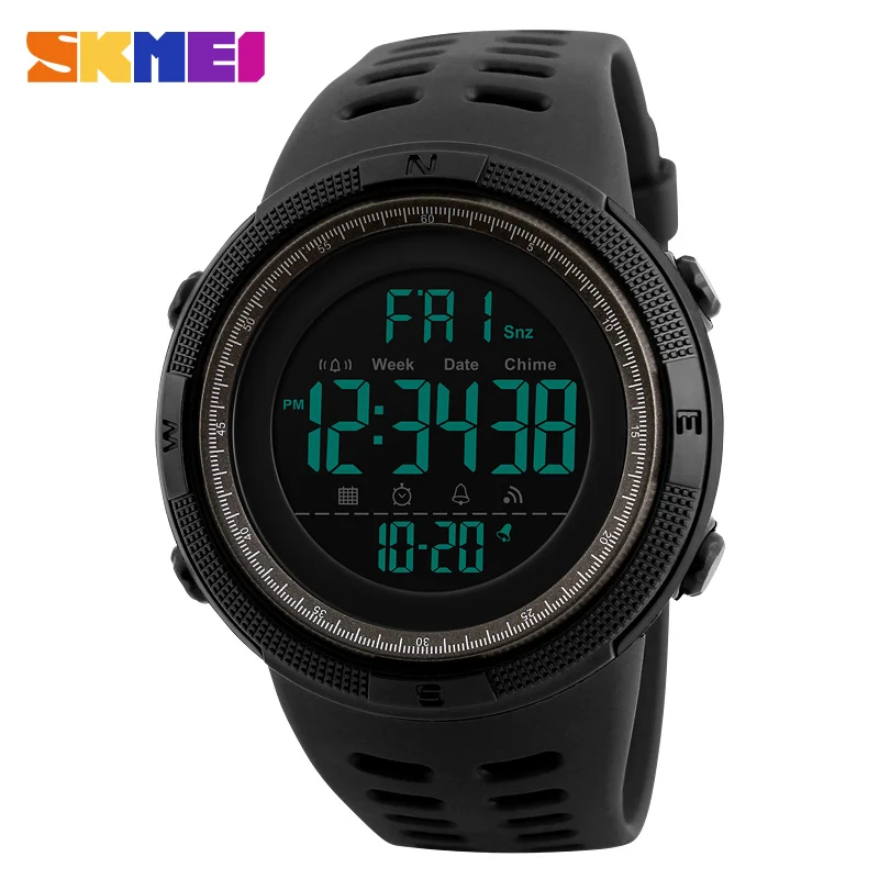 Black Brown Watch SKMEI Для мужчин спортивные часы Dual Time Часы Будильник обратного отсчета Montre homme 50 м Водонепроницаемый Relogio Masculino Relogio - Цвет: Black Brown Watch
