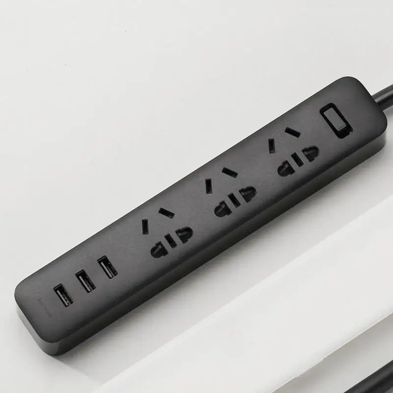 Черный Xiao mi jia Smart power Strip 3 2A Быстрая зарядка usb порты 3 розетки Xiao mi Xiaom mi умный дом черный - Цвет: Черный