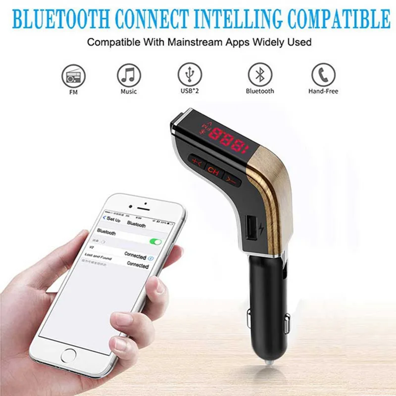 VicTsing Автомобильный Bluetooth Mp3 плеер fm передатчик красный экран музыкальный USB