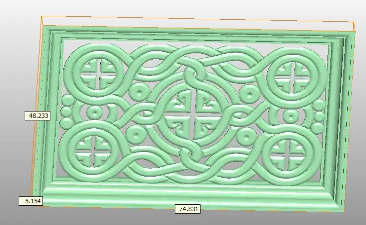 Декоративная рамка детали для мебели 3D модель рельефный станок с ЧПУ гравировка