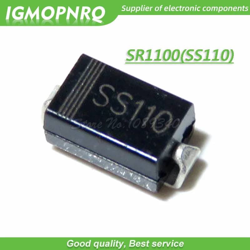 100 шт. SS110 SR1100 SMD Schottky барьер выпрямитель SMA диод 1A 100V IGMOPNRQ