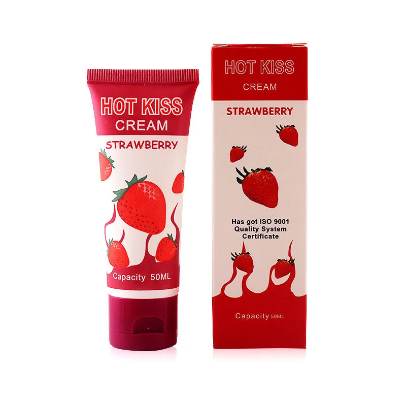 Съедобное фруктовое масло Love Kiss со вкусом клубники смазка для секса анального