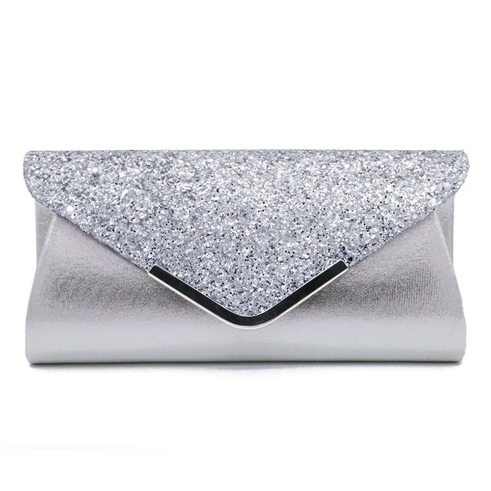 Fashion Lady Women Glitter Clutch Wallet Long Evening Wedding Prom Purse Handbag
