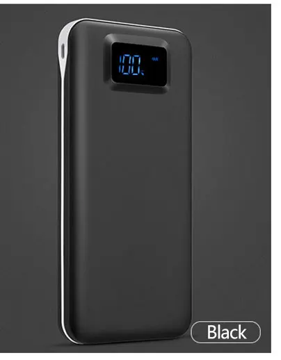 Черный Внешний аккумулятор 20000 мАч 2 USB внешний аккумулятор портативное зарядное устройство Внешний аккумулятор для iPhone 7 6 5 4X8 Xiaomi Mi - Цвет: Черный