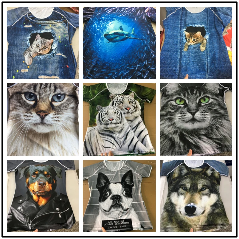 

FORUDESIGNS t-shirt Women tops & tees 3D Kawaii Shar Pei Printing t shirt Women Harajuku Designer tshirts for Females Tee Couple